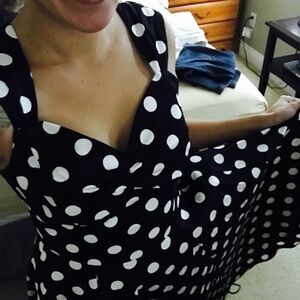 Pinup Couture Black and White Polka Dot Dress